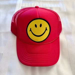 NWT Aviator Nation Red Smiley vintage trucker hat adjustable mesh back